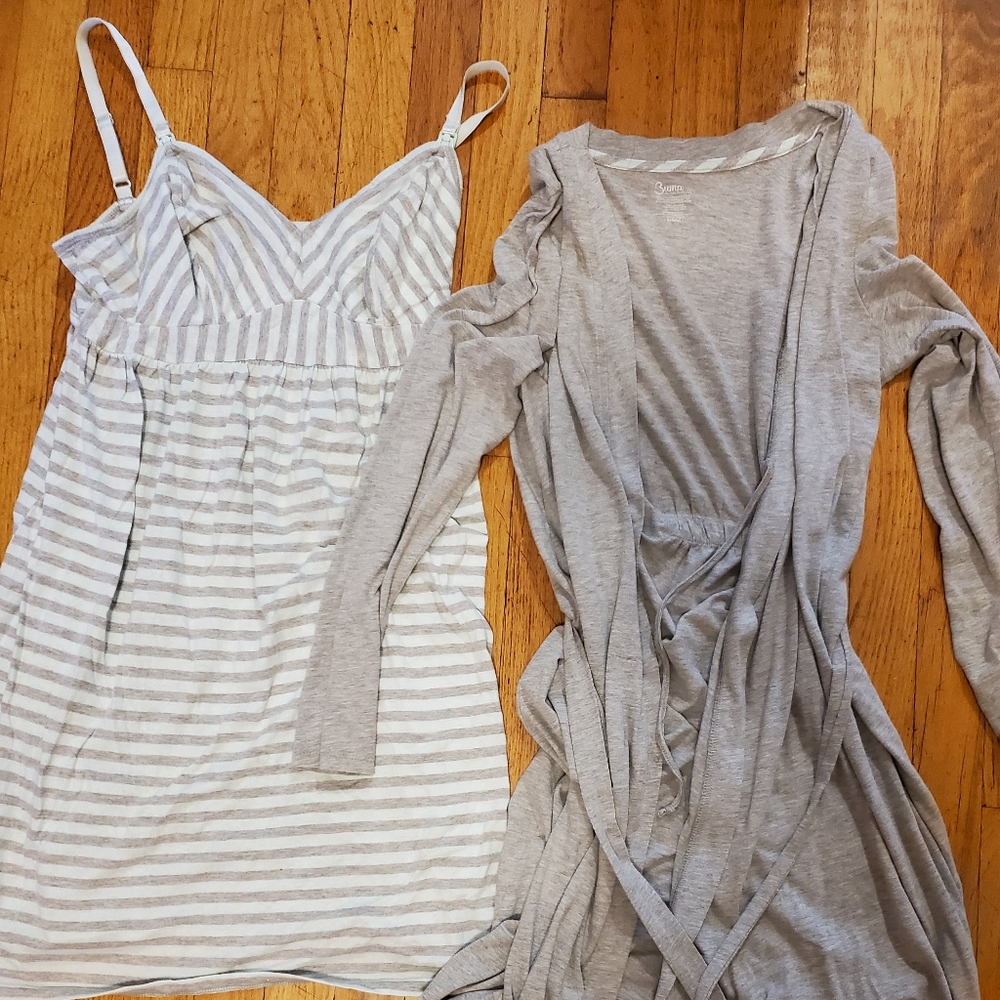 Nursing Nightgown Set with Robe and 2nd Nightgown